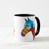 Surrealistisch paard in het herfstbos mok (Voorkant rechts)