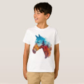 Surrealistisch paard in het herfstbos t-shirt (Voorkant volledig)