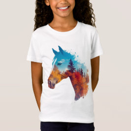 Surrealistisch paard in het herfstbos t-shirt