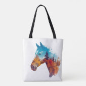 Surrealistisch paard in het herfstbos tote bag (Achterkant)