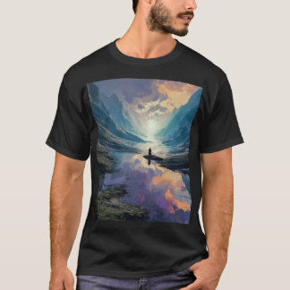 Surrealistisch Paarse & Blauwe Meditatie Dreamscap T-shirt