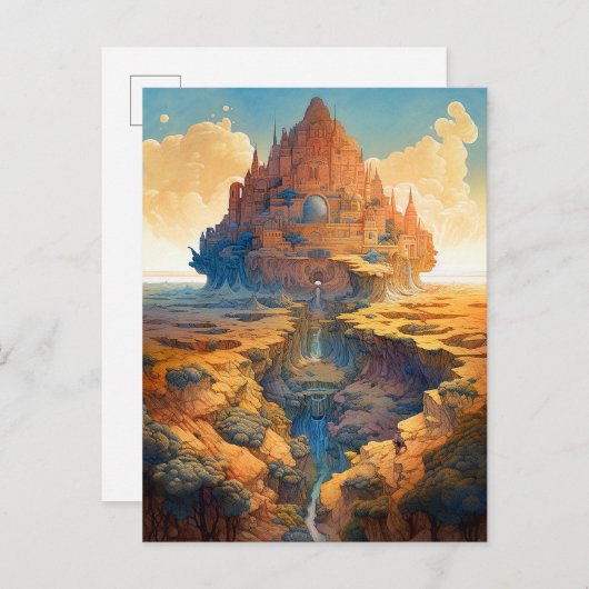 Surrealistisch paleislandschap briefkaart (Voorkant / Achterkant)