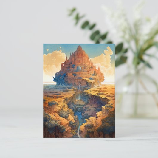 Surrealistisch paleislandschap briefkaart (Staand voorkant)