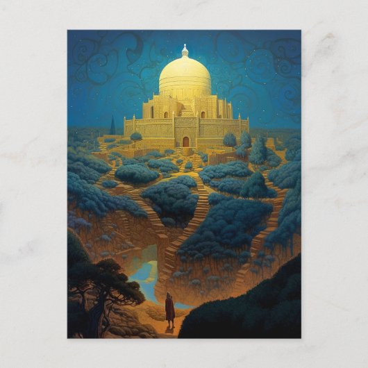 Surrealistisch paleislandschap briefkaart (Voorkant)