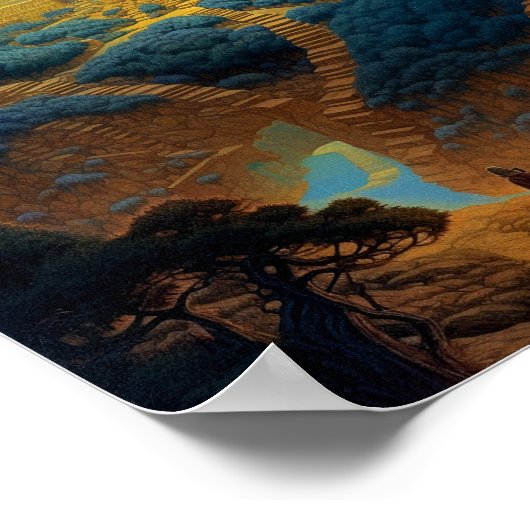 Surrealistisch paleislandschap poster (Hoek)