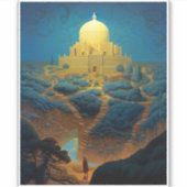 Surrealistisch paleislandschap sticker (Voorkant)