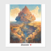 Surrealistisch paleislandschap sticker (Vel)