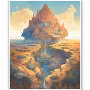 Surrealistisch paleislandschap sticker