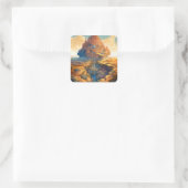 Surrealistisch paleislandschap vierkante sticker (Tas)