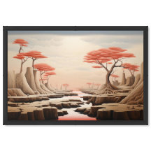 Surrealistisch pastel fantasielandschap | Droomach