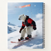 Surrealistisch Polar Beer Snowboarden Winteravontu Notitieboek (Achterkant)