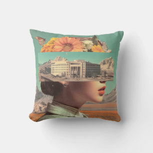 Surrealistisch Portret met Architecturaal Landscha Kussen