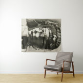 Surrealistisch portret met meerdere ogen – Abstrac Wandkleed (In Situ (horizontaal))