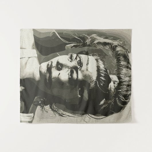 Surrealistisch portret met meerdere ogen – Abstrac Wandkleed (Voorkant (horizontaal))