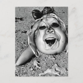 Surrealistisch raar humanoïde wezen briefkaart