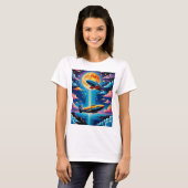 Surrealistisch Retro Sci-Fi Adventure T-shirt (Voorkant volledig)