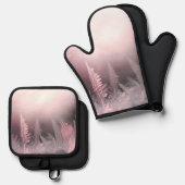 Surrealistisch roze landschap ovenwant & pannenlap set (Voorkant / Achterkant)