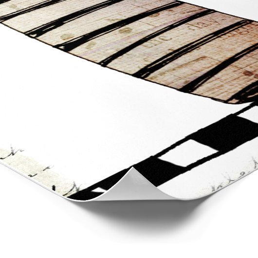 surrealistisch schilderij van de ' zwarte zon ' poster (Hoek)