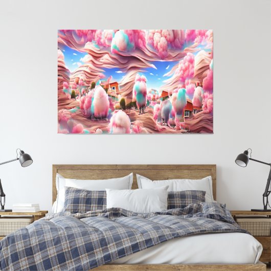 surrealistisch snoep landschap canvas afdruk (Insitu (Slaapkamer))