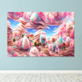 surrealistisch snoep landschap canvas afdruk (Insitu (Houten vloer))