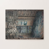 Surrealistisch stadsbeeld kunstwerk legpuzzel (Horizontaal)