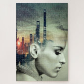 Surrealistisch stadsbeeld legpuzzel (Verticaal)