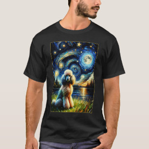 Surrealistisch Sterrennacht poedel Hondenliefhebbe T-shirt
