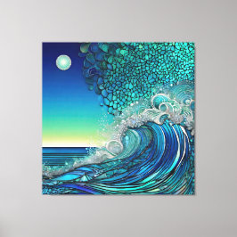 Surrealistisch Surf Zeegezicht Canvas Afdruk