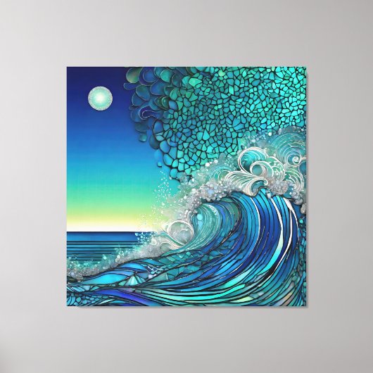 Surrealistisch Surf Zeegezicht Canvas Afdruk (Voorkant)