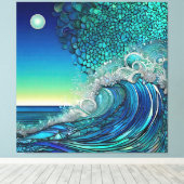 Surrealistisch Surf Zeegezicht Canvas Afdruk (Insitu (Houten vloer))