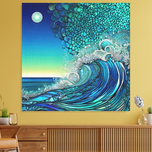 Surrealistisch Surf Zeegezicht Canvas Afdruk (Insitu (Woonkamer))