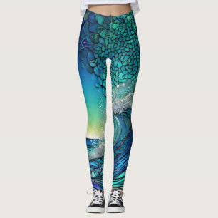 Surrealistisch Surf Zeegezicht Leggings