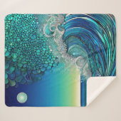 Surrealistisch Surf Zeegezicht Sherpa Deken (Voorkant (horizontaal))