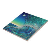 Surrealistisch Surf Zeegezicht Tegeltje (Zijkant)