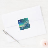 Surrealistisch Surf Zeegezicht Vierkante Sticker (Envelop)