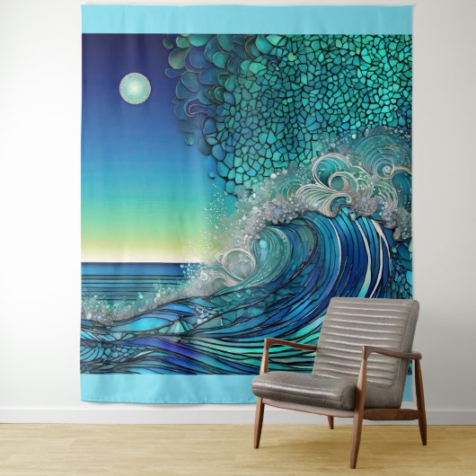 Surrealistisch Surf Zeegezicht Wandkleed (In situ)