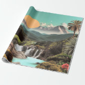 Surrealistisch tropisch dal met watervallen cadeaupapier (Uitgerold)