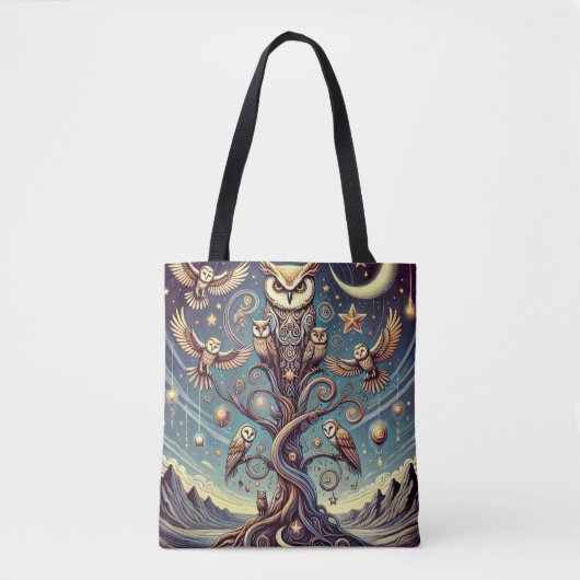 surrealistisch uilbos tote bag (Voorkant)
