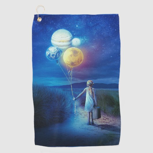 Surrealistisch Verhuizen naar Haar Toekomst Golfhanddoek (Voorkant)