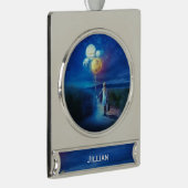 Surrealistisch verhuizen naar haar toekomst persoo verzilverd banner ornament (Rechts)