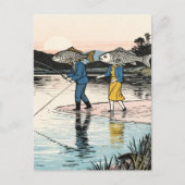 Surrealistisch vissend koppel briefkaart (Voorkant)