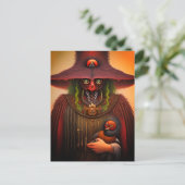 Surrealistisch Vogelwezen en Baby Briefkaart (Staand voorkant)