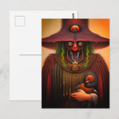 Surrealistisch Vogelwezen en Baby Briefkaart (Voorkant / Achterkant)