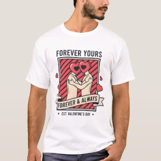 Surrealistisch "Voor altijd van jou" stel met hart T-shirt