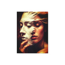 Surrealistisch vrouwenportret met geschilderd mask