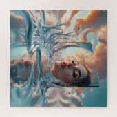 Surrealistisch waterspiegelportret - het gezicht v legpuzzel (Horizontaal)