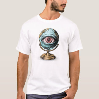 Surrealistisch Wereldbol: het oog van perceptie T-shirt