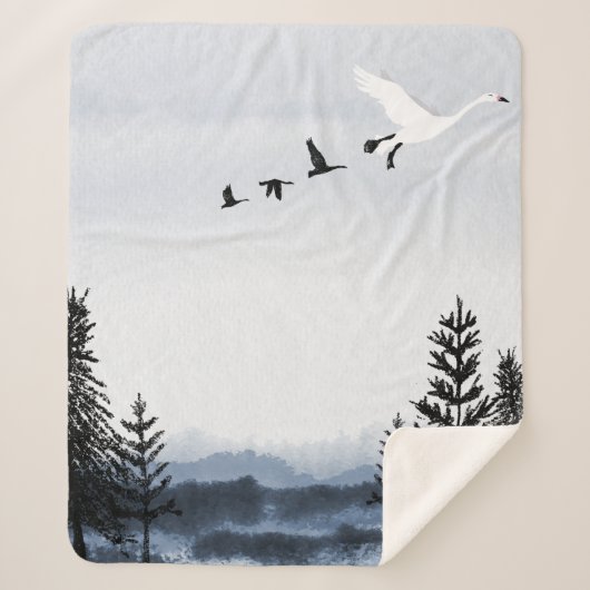 Surrealistisch winterlandschap sherpa deken (Voorkant)