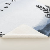 Surrealistisch winterlandschap sherpa deken (3/4)