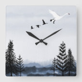 Surrealistisch winterlandschap vierkante klok (Voorkant)